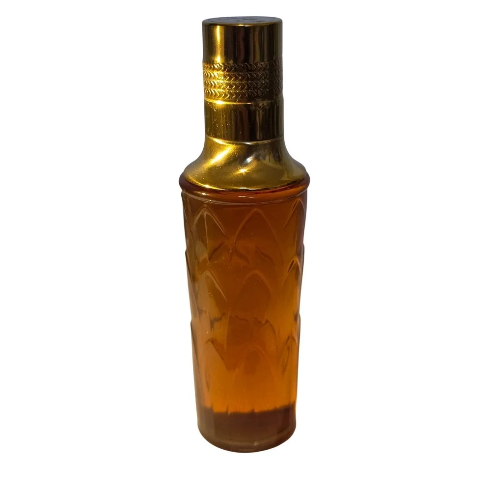 Vintage‎ Nettie Rosenstein Odalisque Bath Oil Amber Glass Bottle Gold Cap 1.6oz